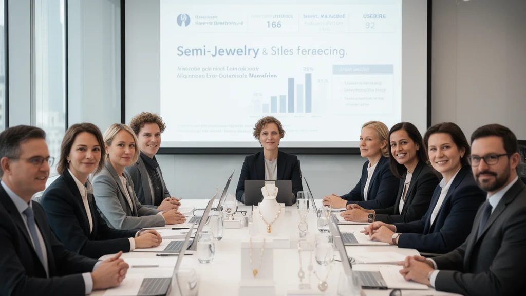 Reunião de vendas bem-sucedida de semi-joias