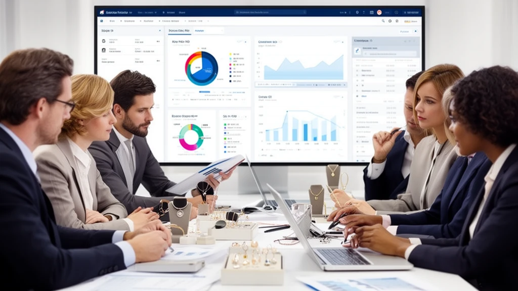 Reunião de equipe sobre estratégias de CRM para semi-joias