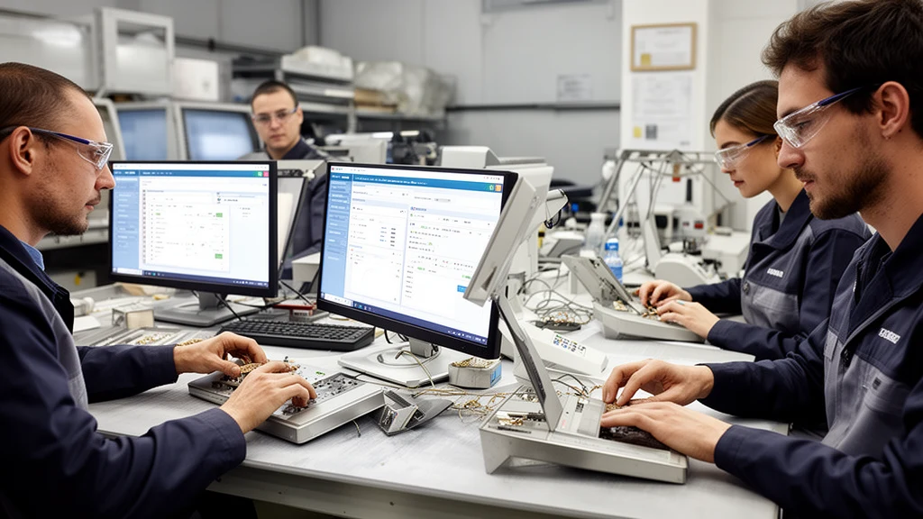 Equipe de fabricantes de semi-joias usando CRM
